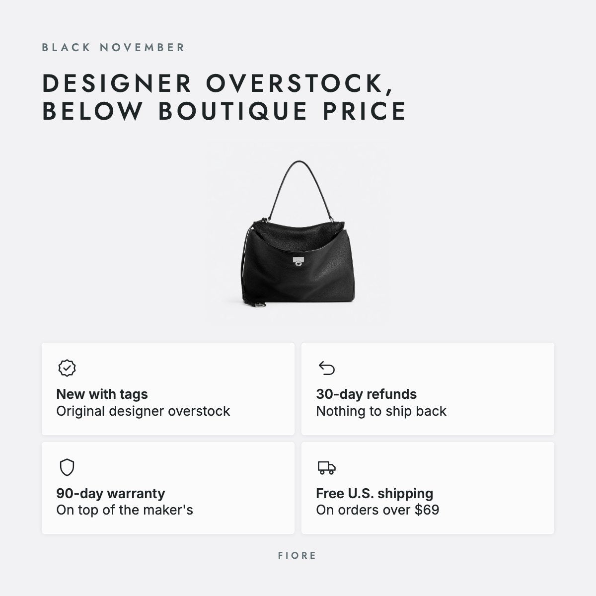 Black Grained Leather Top-Handle Bag, photo 5
