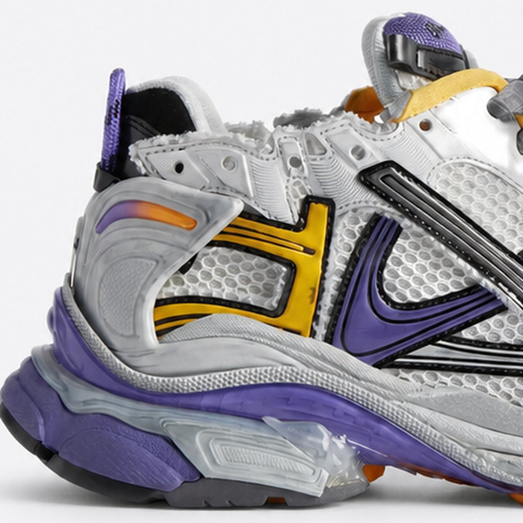 Purple, Orange and Grey Layered Mesh Sneakers, photo 2