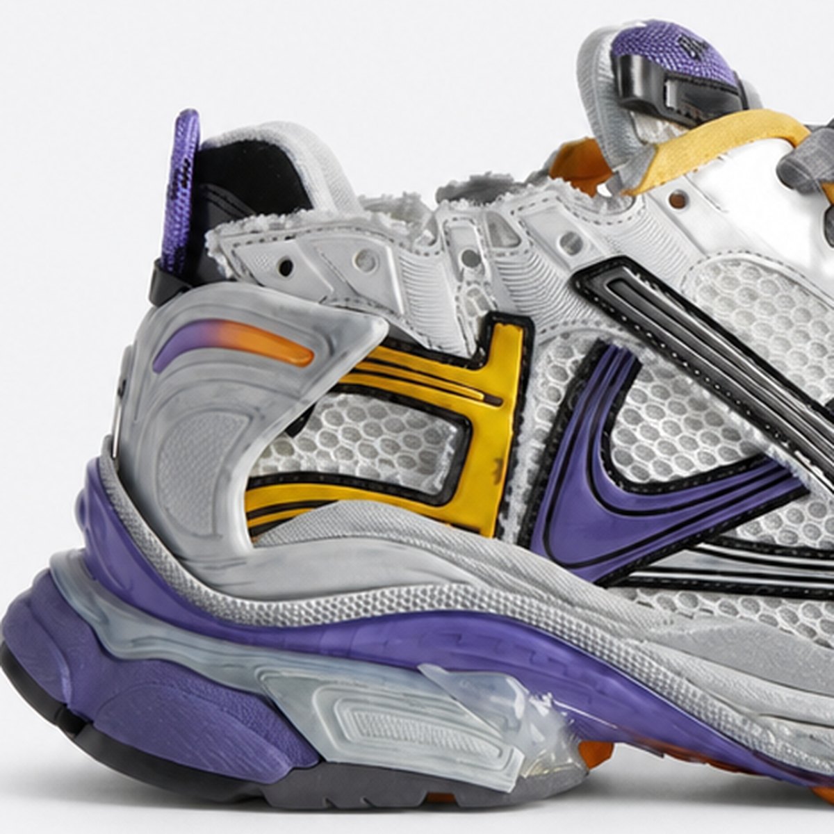 Purple, Orange and Grey Layered Mesh Sneakers, photo 2