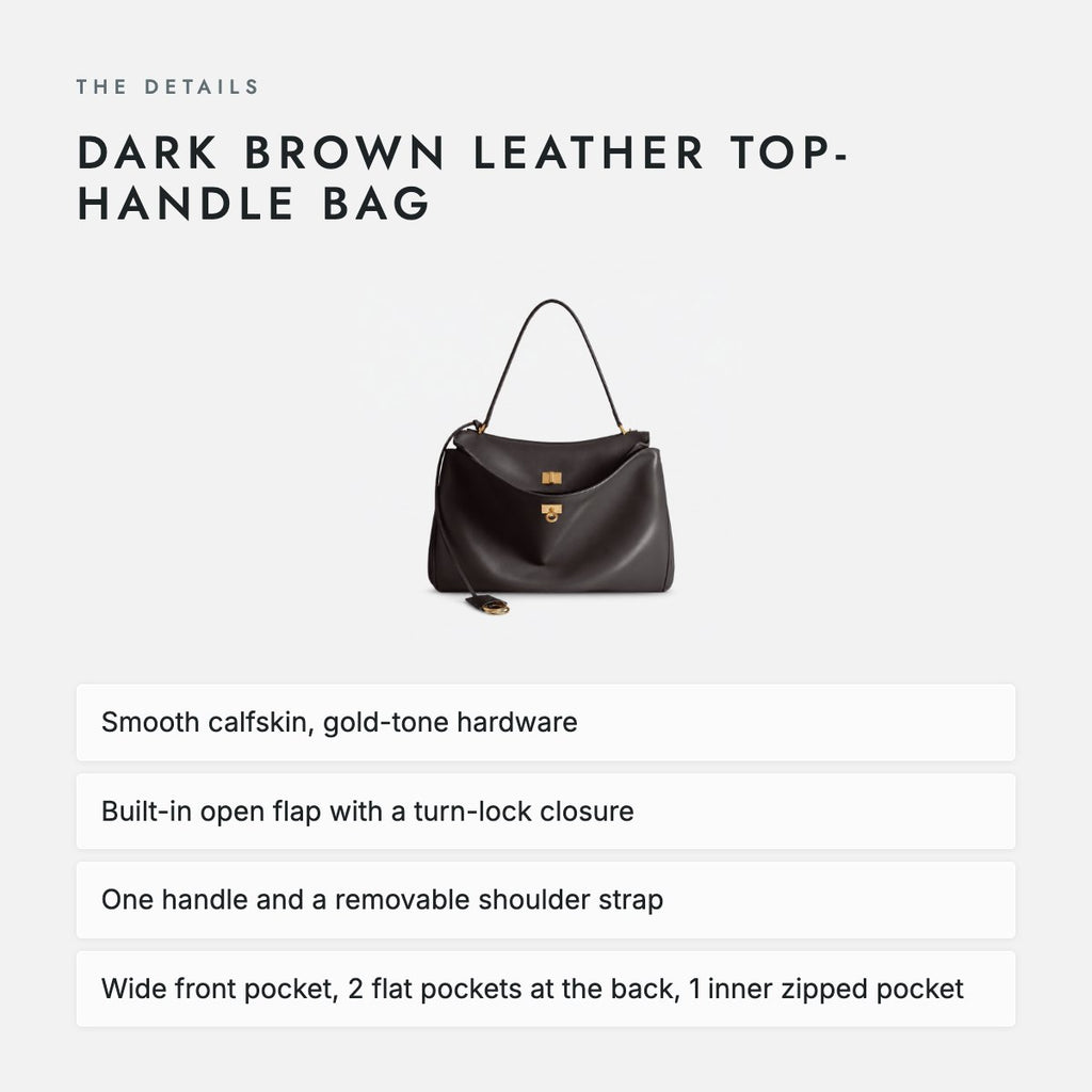 Dark Brown Leather Top-Handle Bag, photo 4