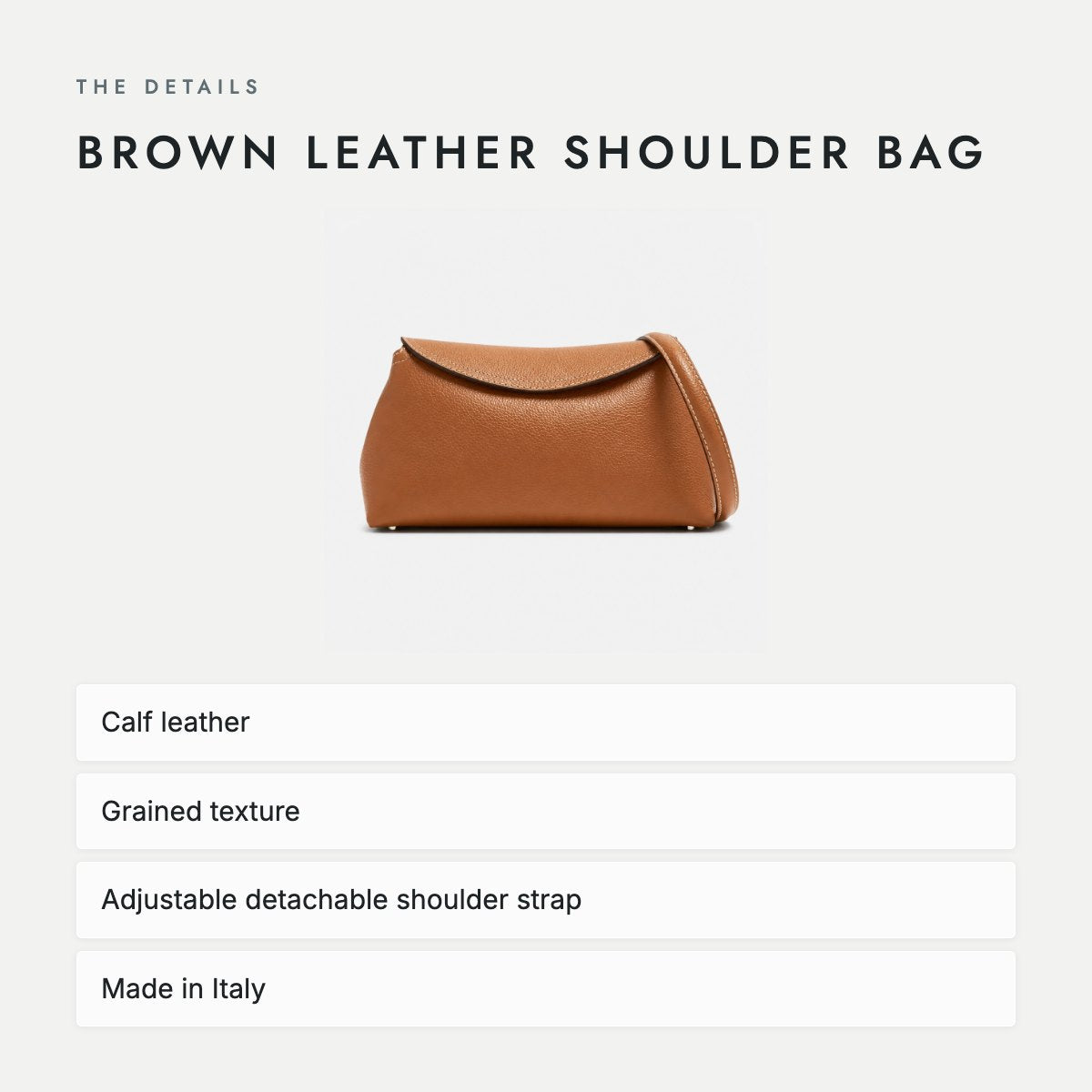 Brown Leather Shoulder Bag, photo 4