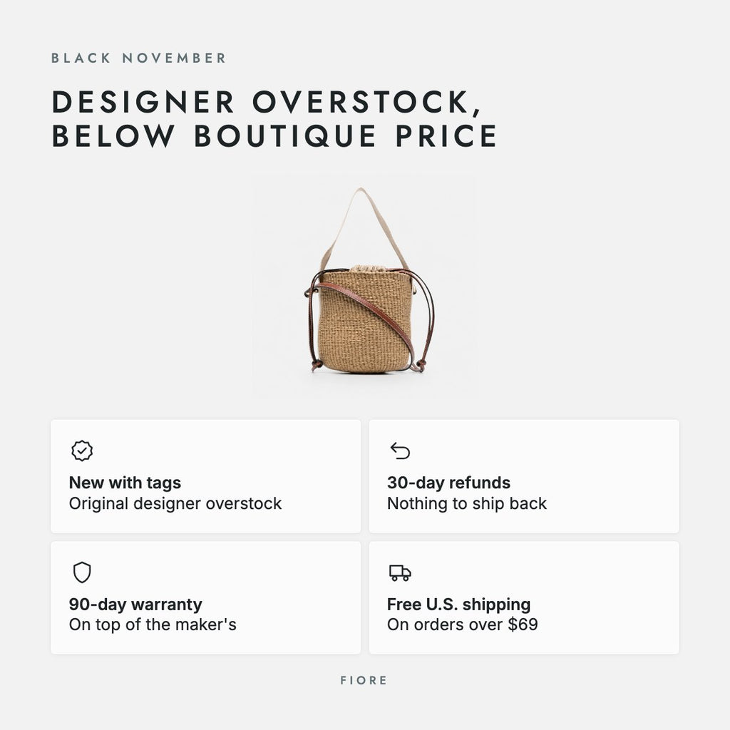 Small Woven Basket Bucket Bag with Leather Strap, photo 5