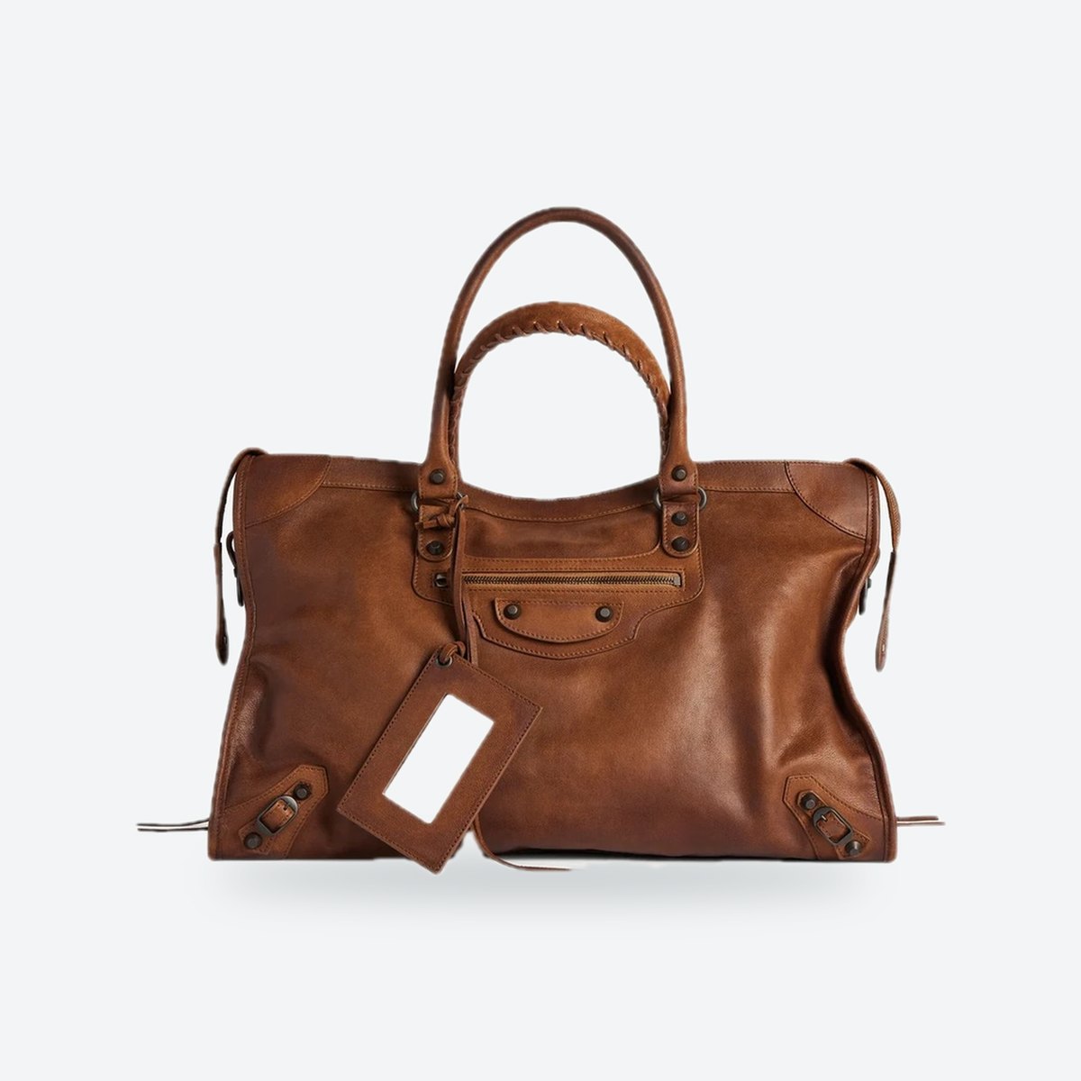 Large Caramel Leather Tote, photo 1