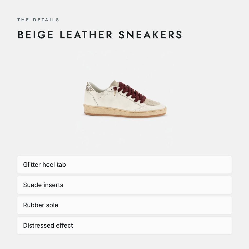 Beige Leather Sneakers, photo 4