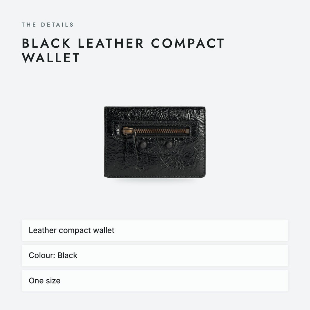 Black Leather Compact Wallet, photo 4