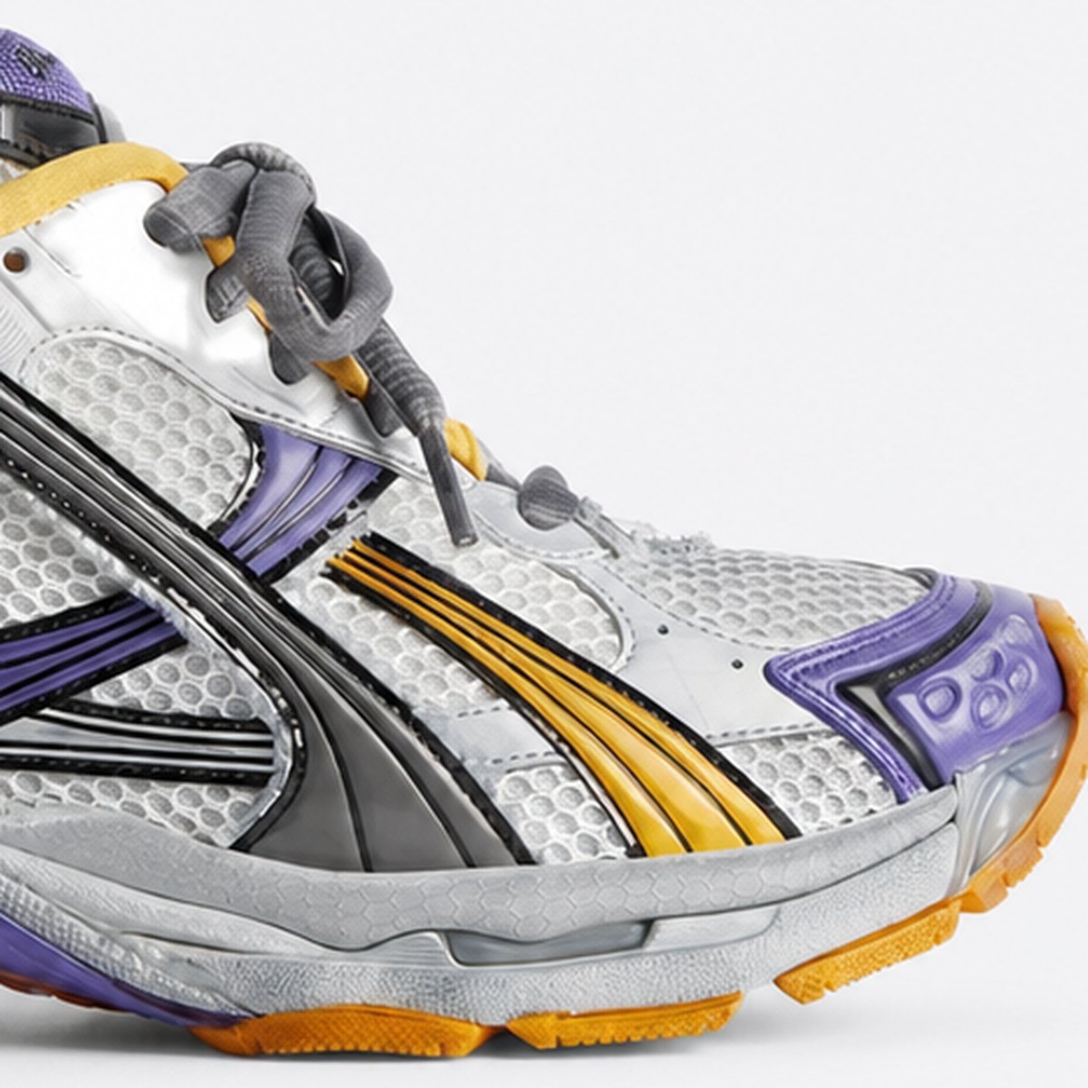 Purple, Orange and Grey Layered Mesh Sneakers, photo 3