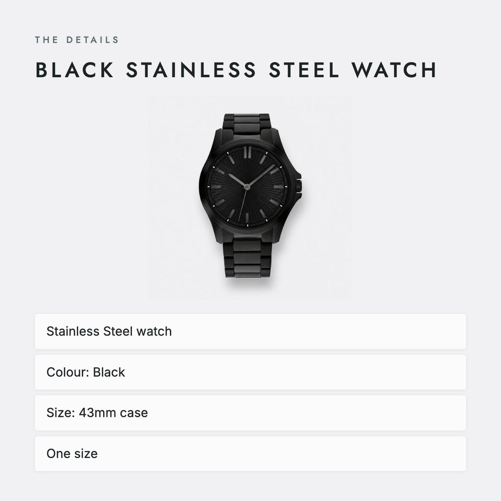 Black Stainless Steel Watch, photo 4