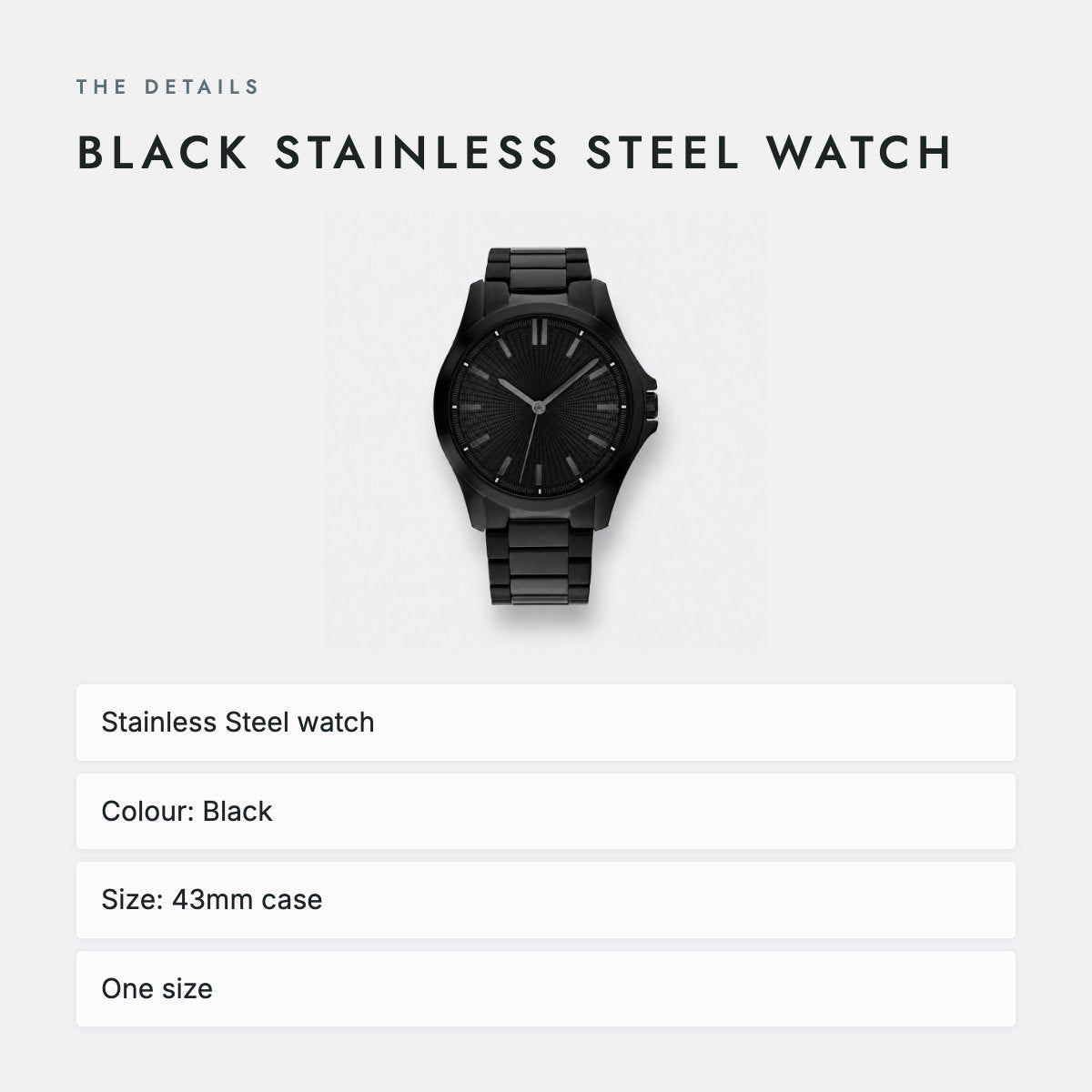 Black Stainless Steel Watch, photo 4