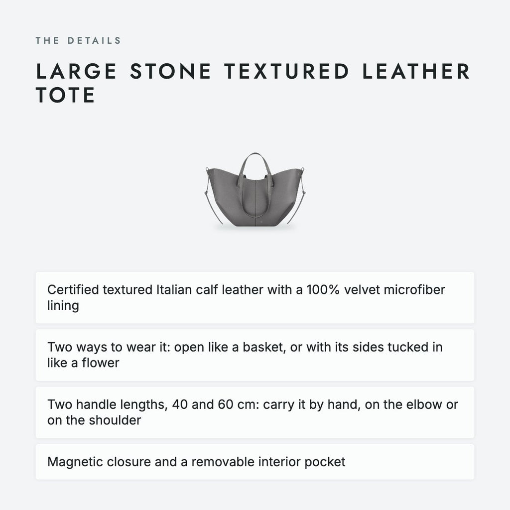Large Stone Textured Leather Tote, photo 4