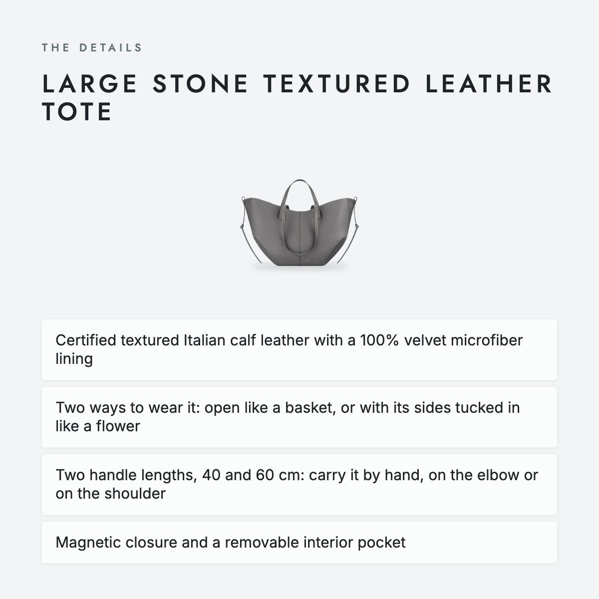 Large Stone Textured Leather Tote, photo 4