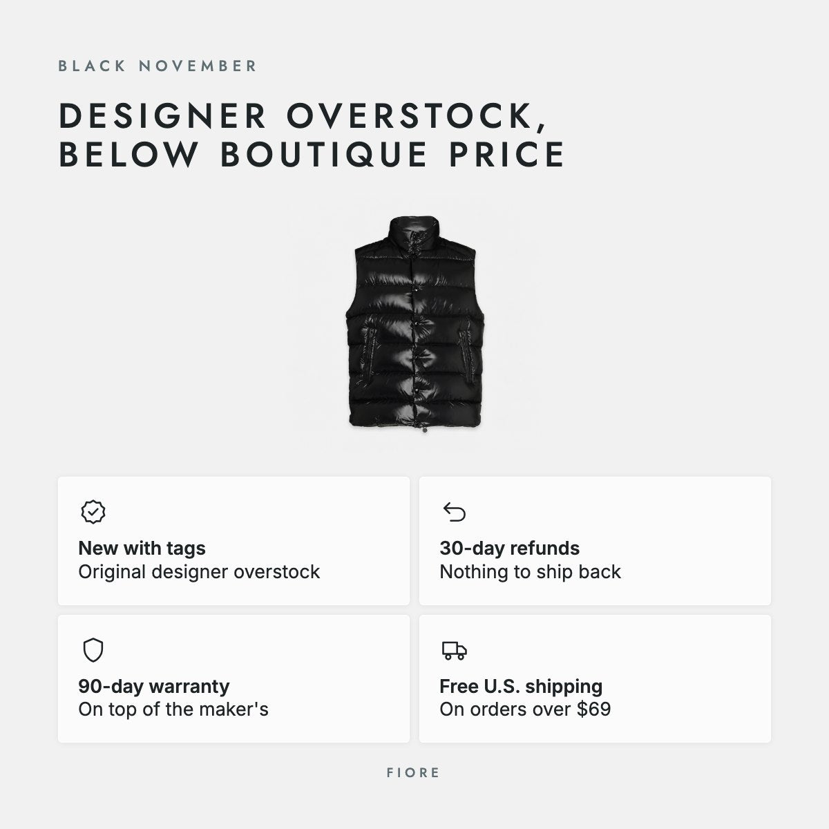 Black High-Shine Quilted Down Gilet, photo 5