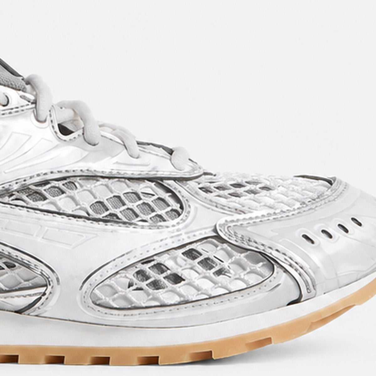 Silver and White Mesh Sneakers, photo 3