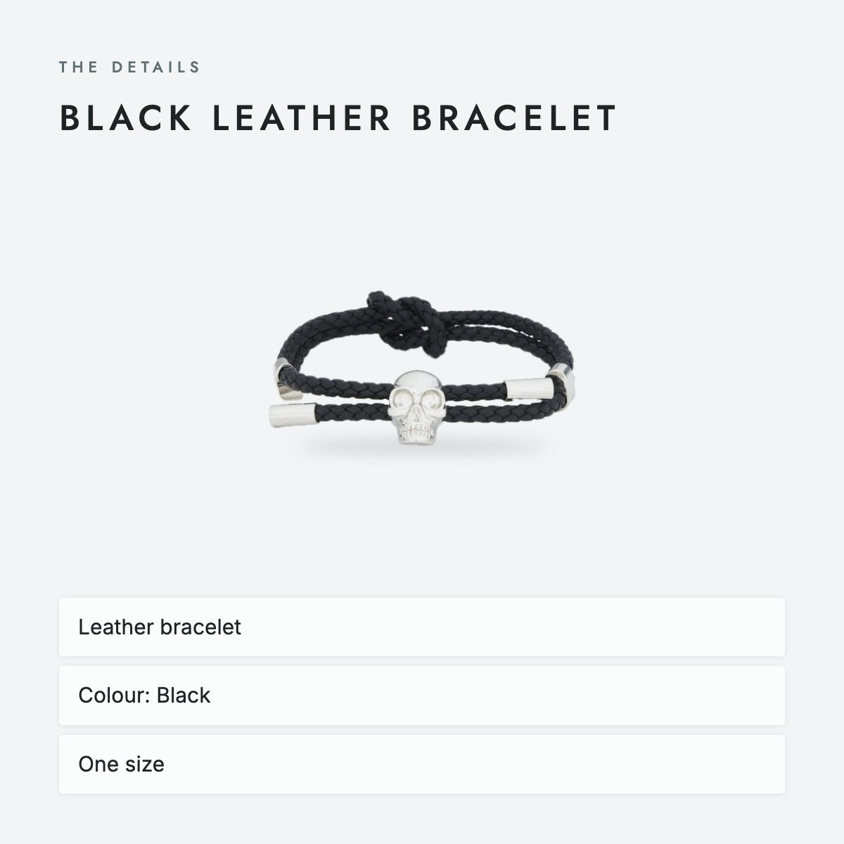 Black Leather Bracelet, photo 4