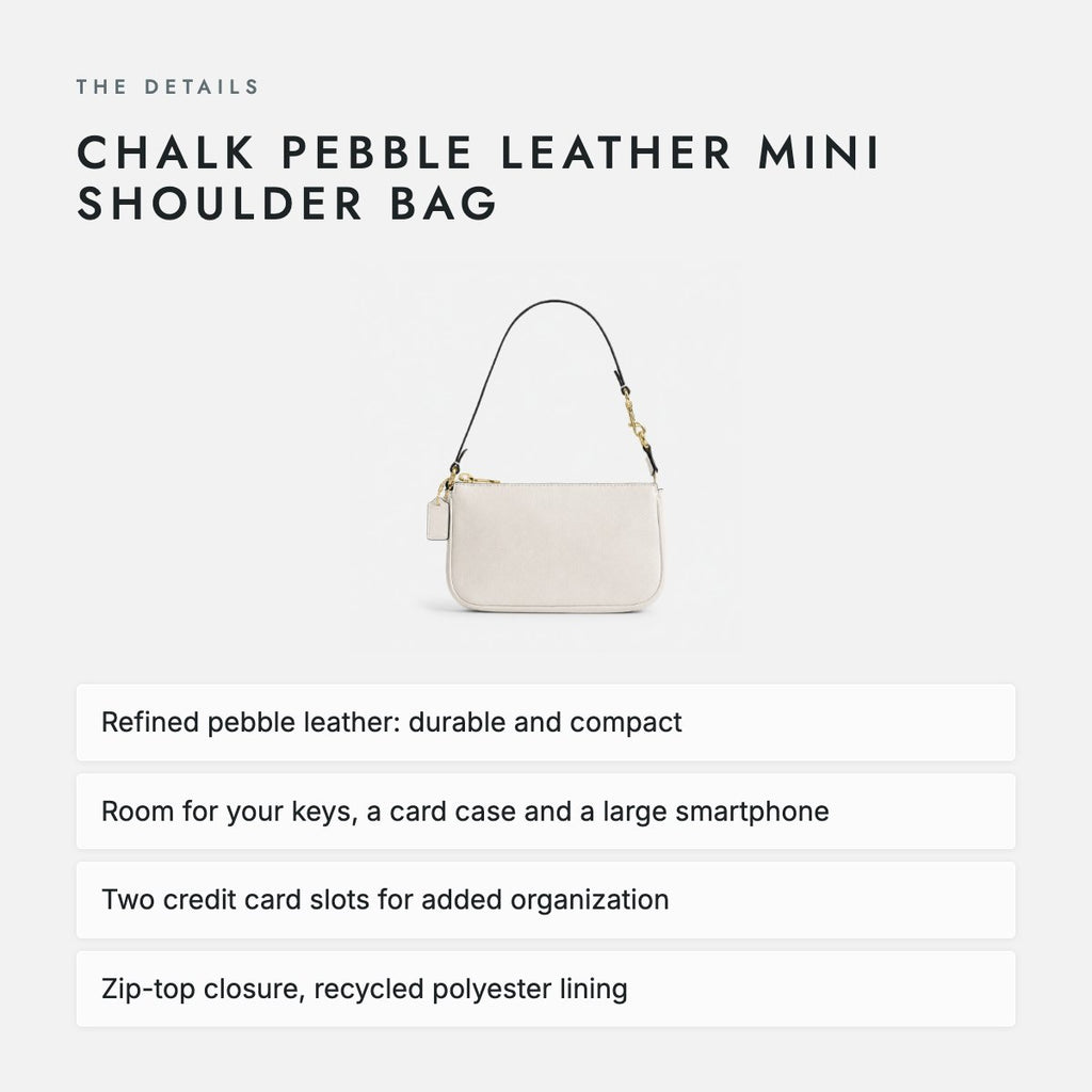 Chalk Pebble Leather Mini Shoulder Bag, photo 4