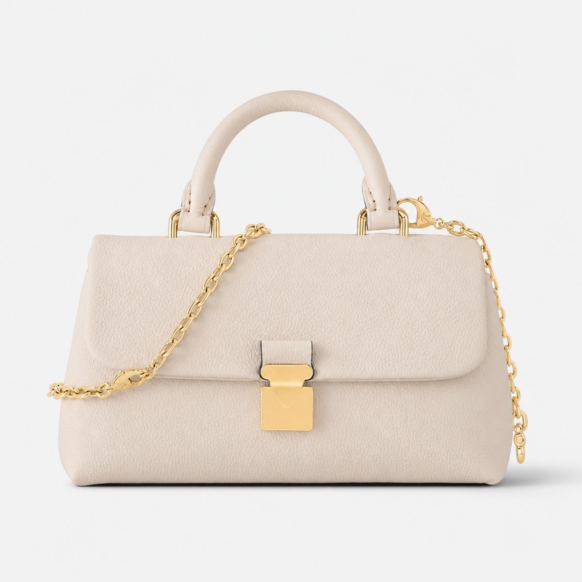 Cream Embossed Leather Mini Top-Handle Bag, photo 1