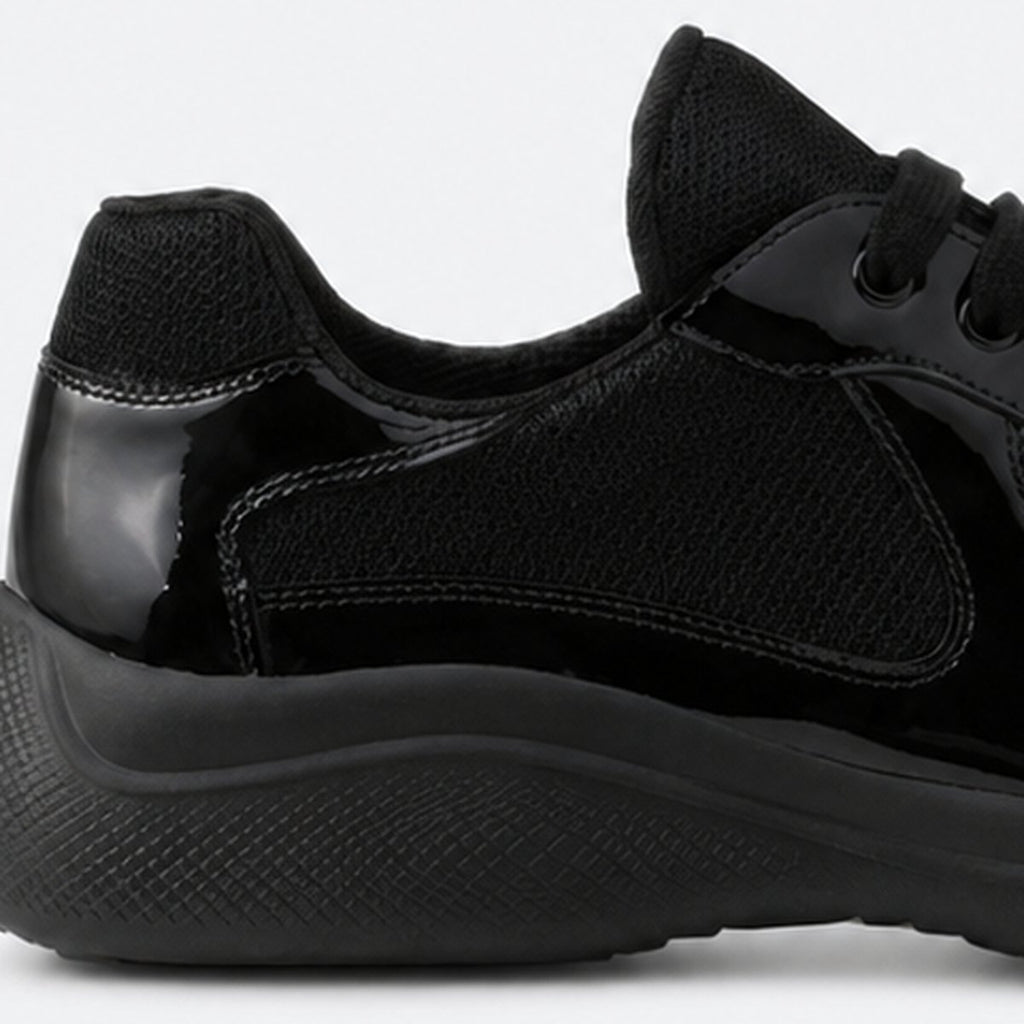 Black Patent Leather and Technical Fabric Sneakers, photo 2