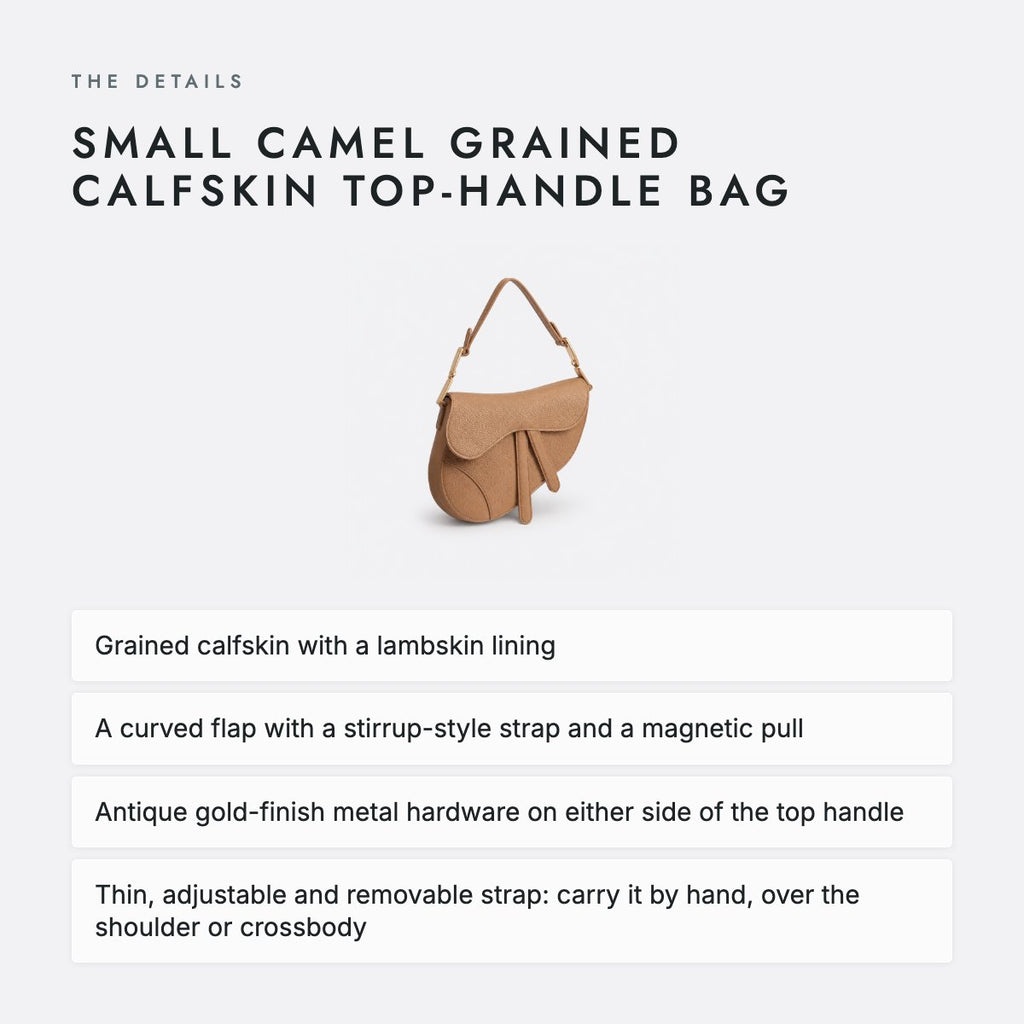 Small Camel Grained Calfskin Top-Handle Bag, photo 4