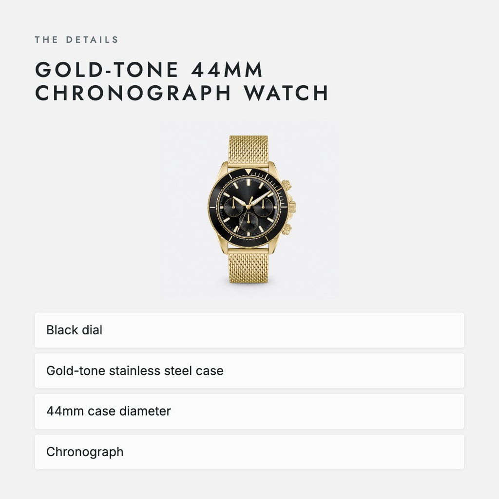 Gold-tone 44mm Chronograph Watch, photo 4