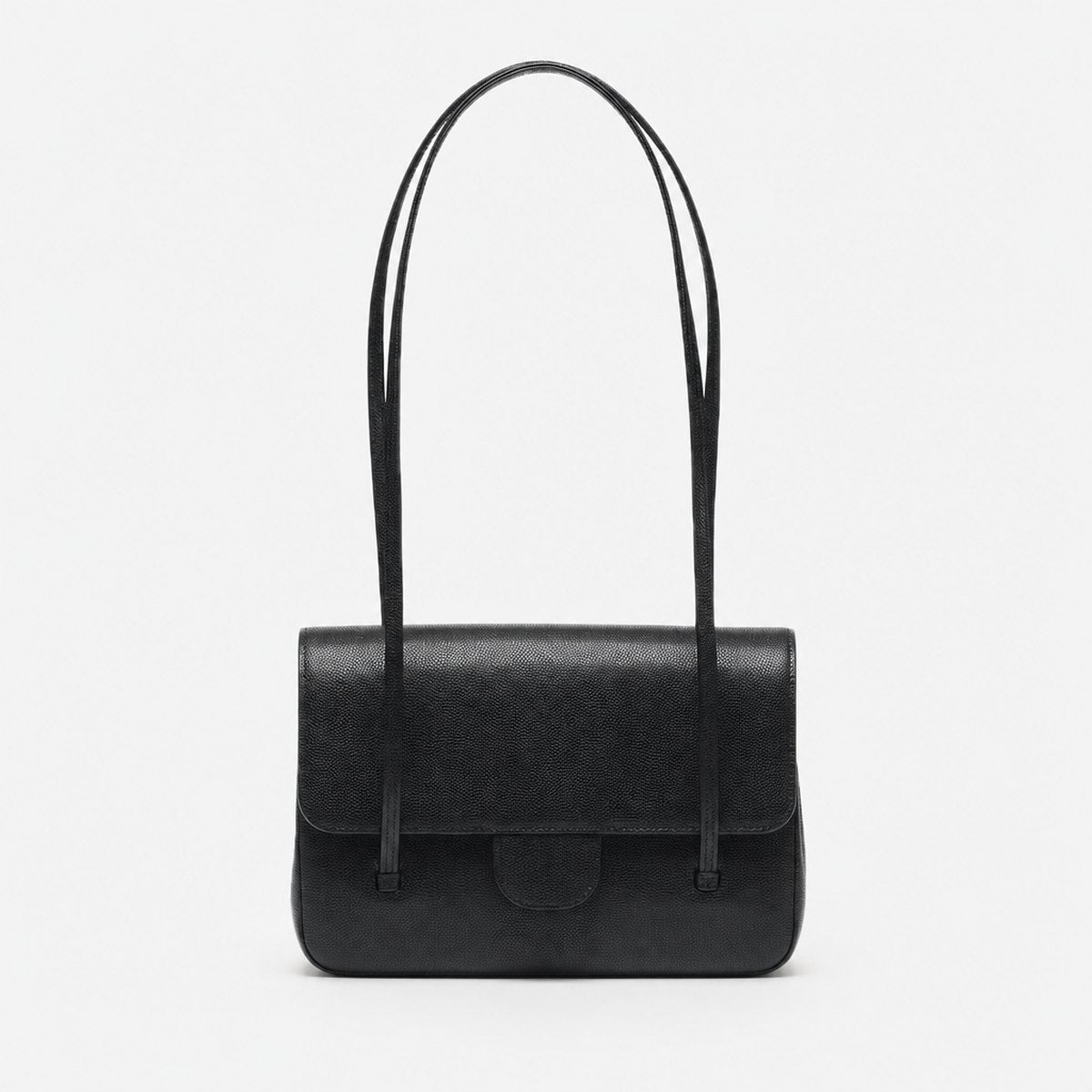 Black Grained Calfskin Flap Bag, photo 1