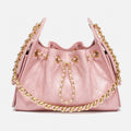 Light Pink Quilted Grained Calfskin Mini Drawstring Bag, photo 1