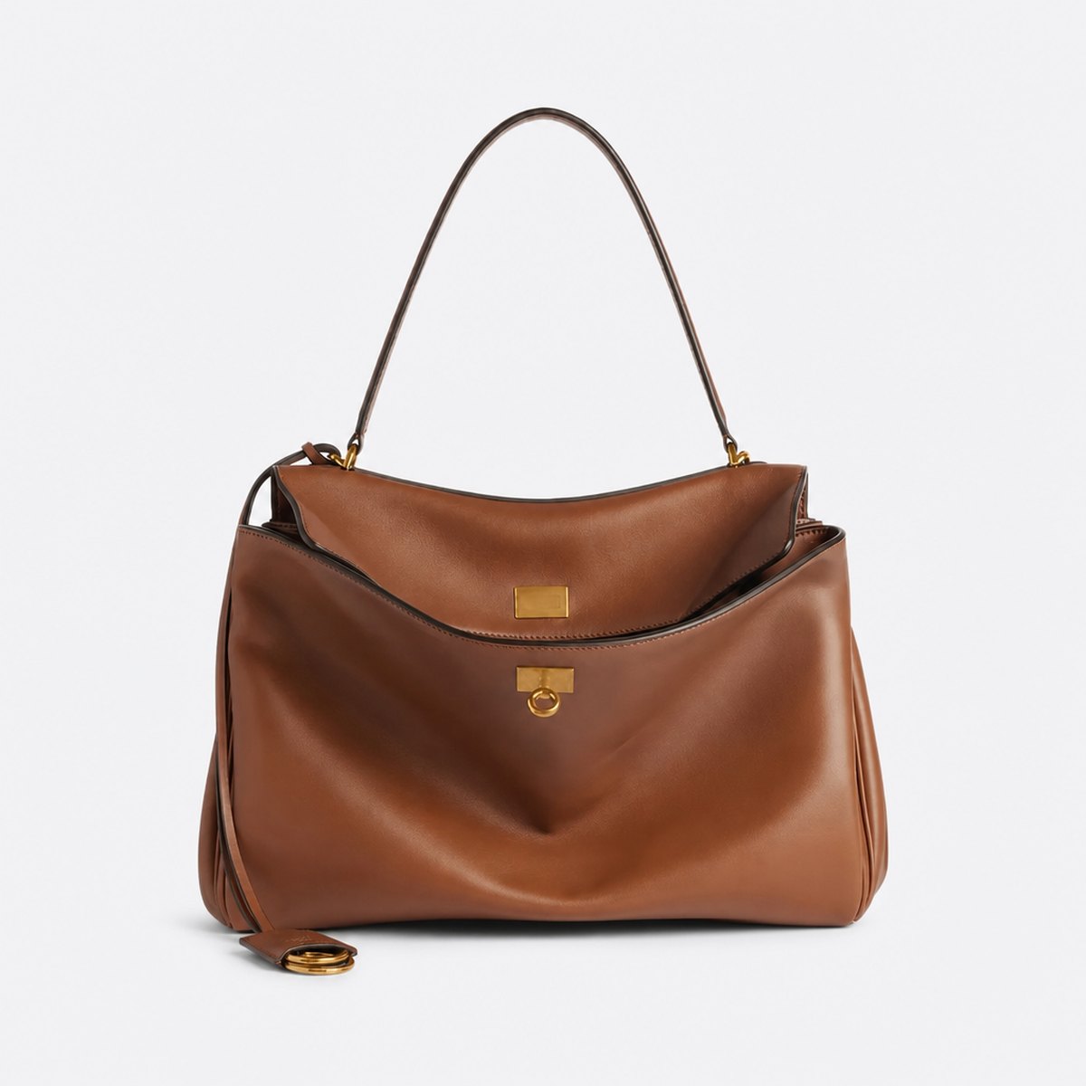 Tan Leather Top-Handle Bag, photo 1