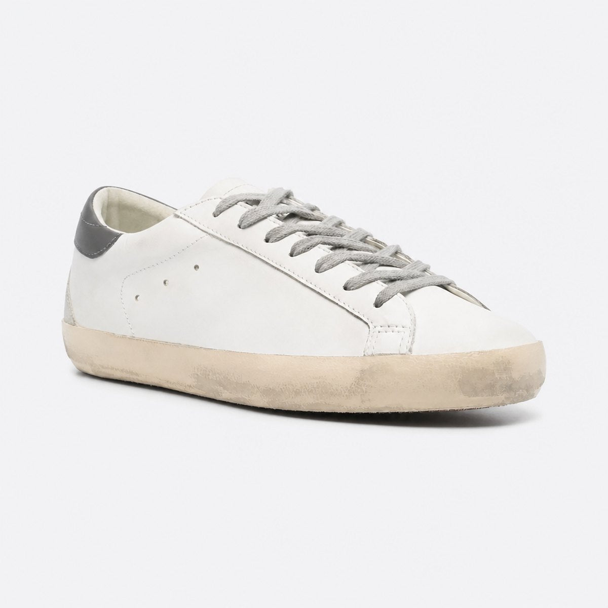 White Leather Distressed Sneakers, photo 1