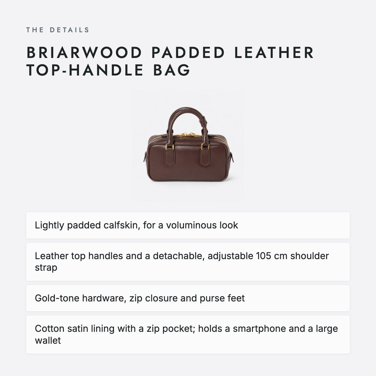 Briarwood Padded Leather Top-Handle Bag, photo 4