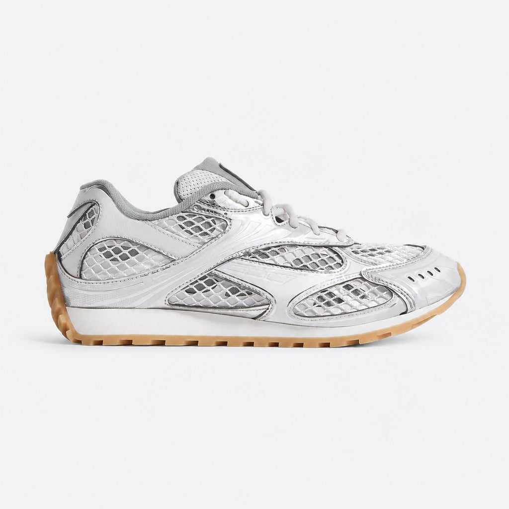Silver and White Mesh Sneakers, photo 1