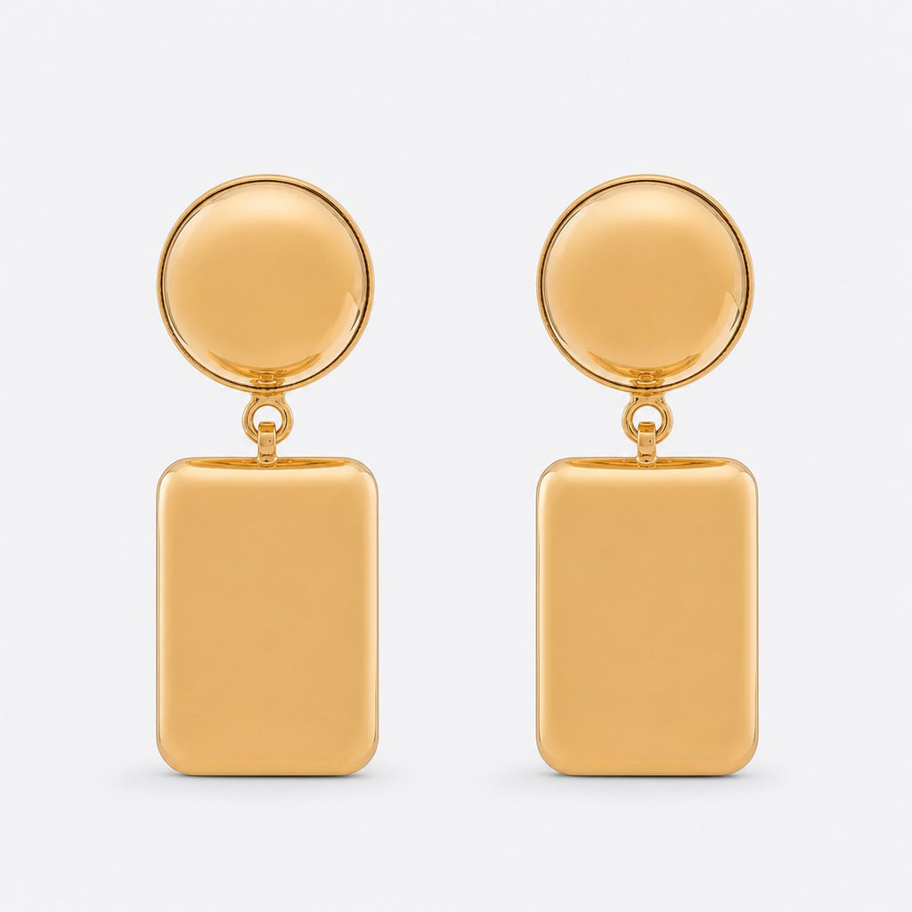 Gold-Tone Clip-On Disc Drop Earrings, photo 1