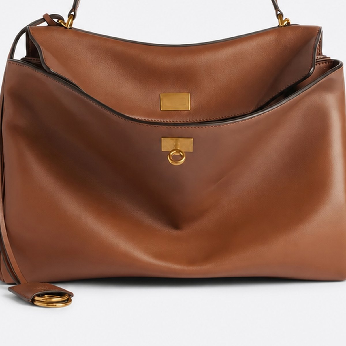 Tan Leather Top-Handle Bag, photo 3