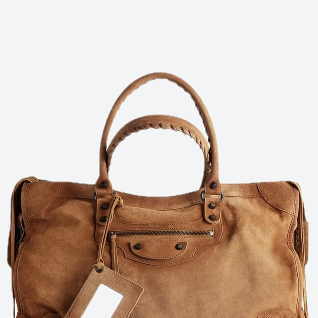 Large Camel Suede Tote, photo 2