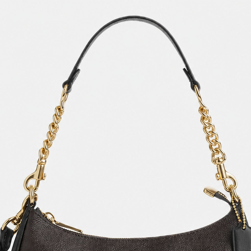 Walnut and Black Coated Canvas Shoulder Bag, photo 2