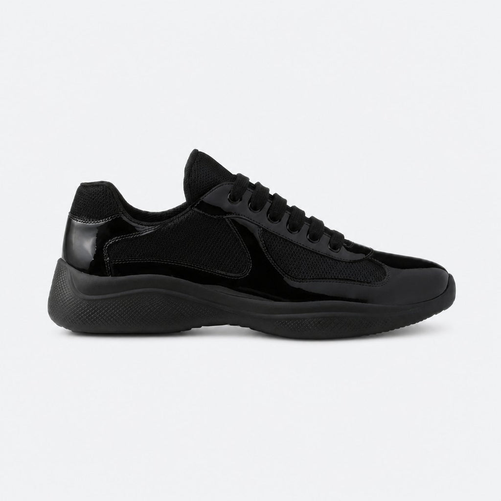 Black Patent Leather and Technical Fabric Sneakers, photo 1