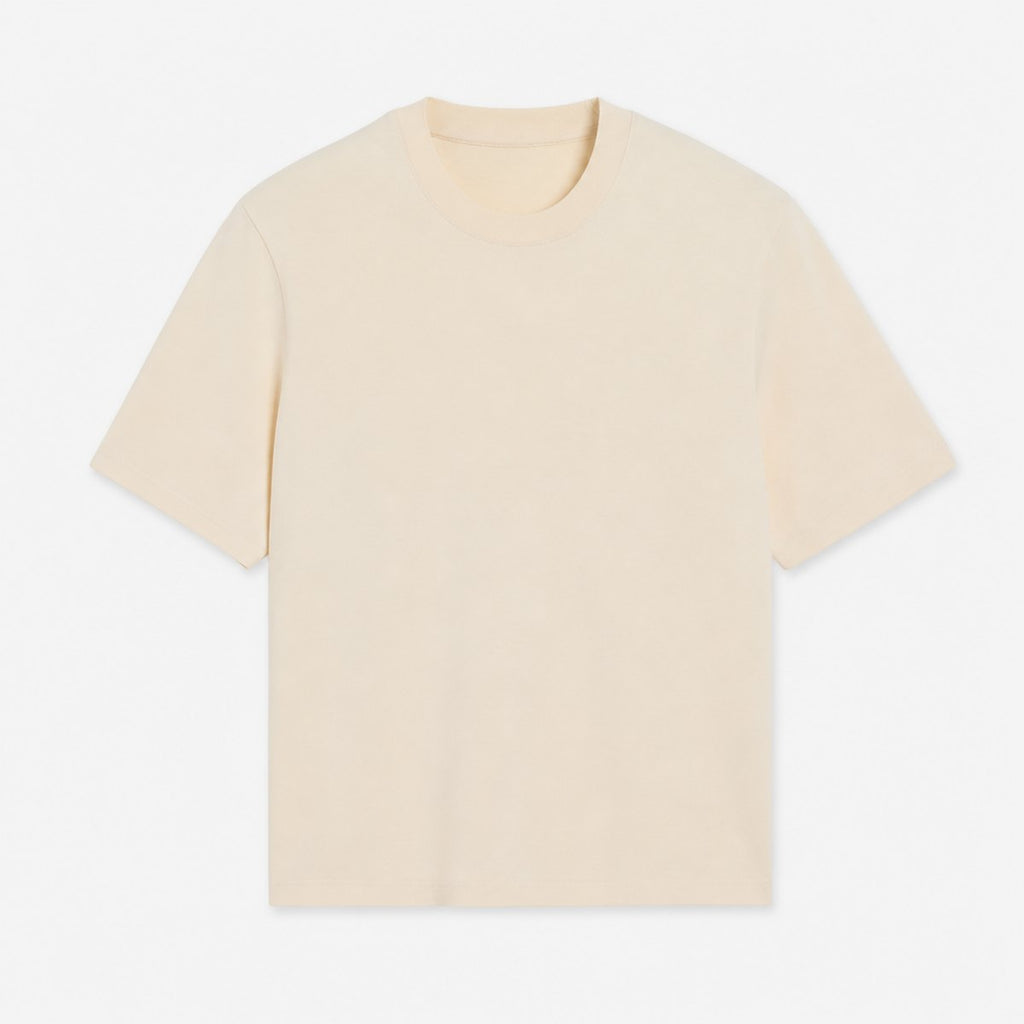 Beige Organic Cotton Crew-Neck T-Shirt, photo 1