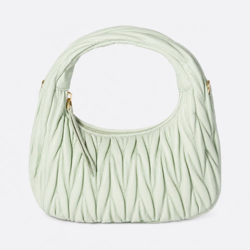 Aqua Quilted Leather Hobo Bag, photo 1