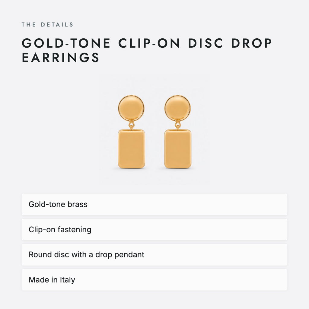Gold-Tone Clip-On Disc Drop Earrings, photo 4
