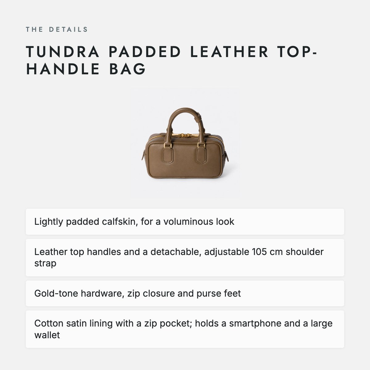 Tundra Padded Leather Top-Handle Bag, photo 4