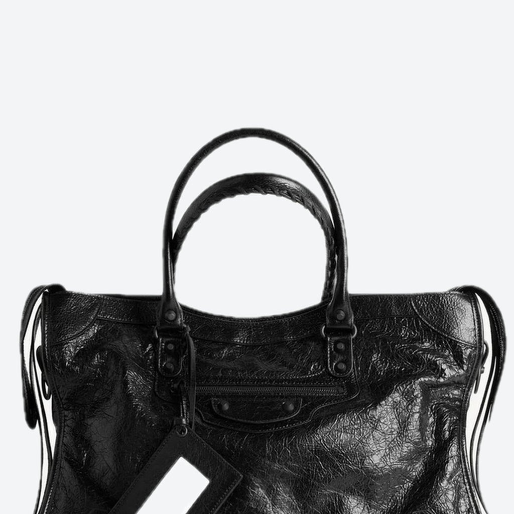 Large Black Lambskin Tote, photo 2