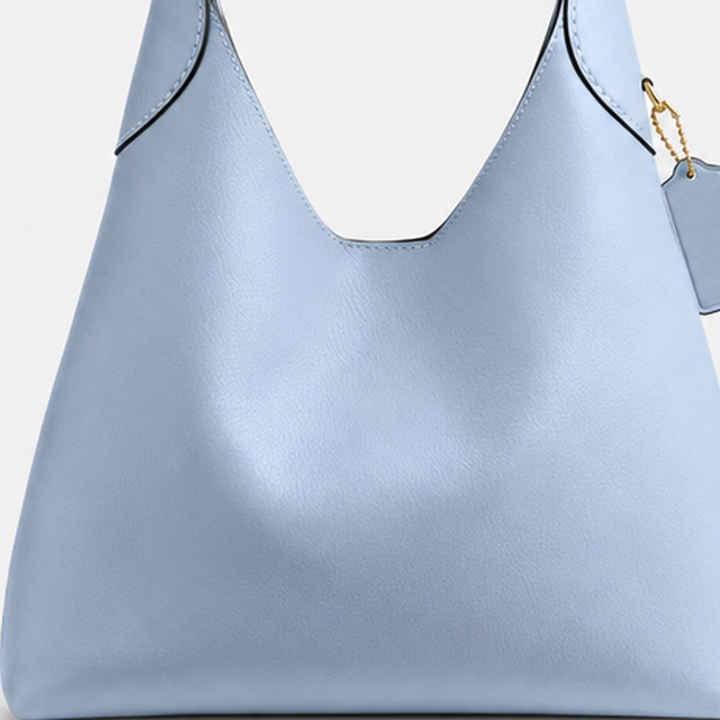 Bluebell Blue Grain Leather Hobo Shoulder Bag, photo 3
