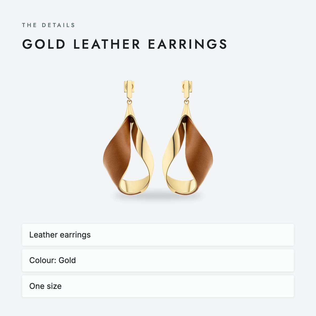Gold Leather Earrings, photo 4