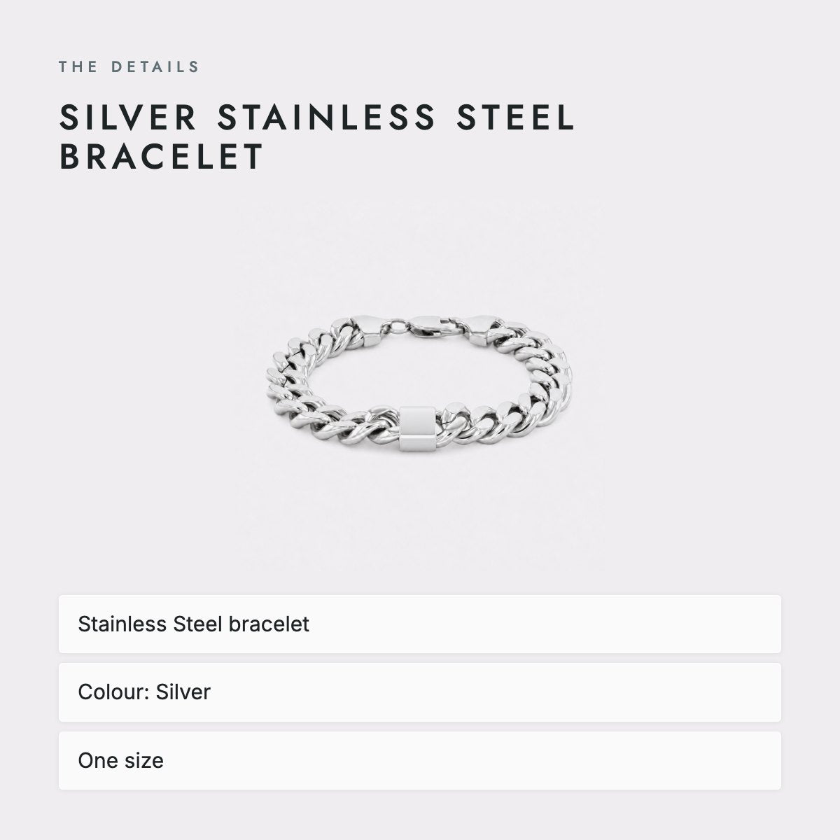 Silver Stainless Steel Bracelet, photo 4