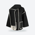 Grey Wool-Blend Jacket with Attached Scarf, photo 1
