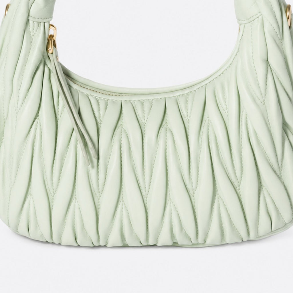 Aqua Quilted Leather Hobo Bag, photo 3