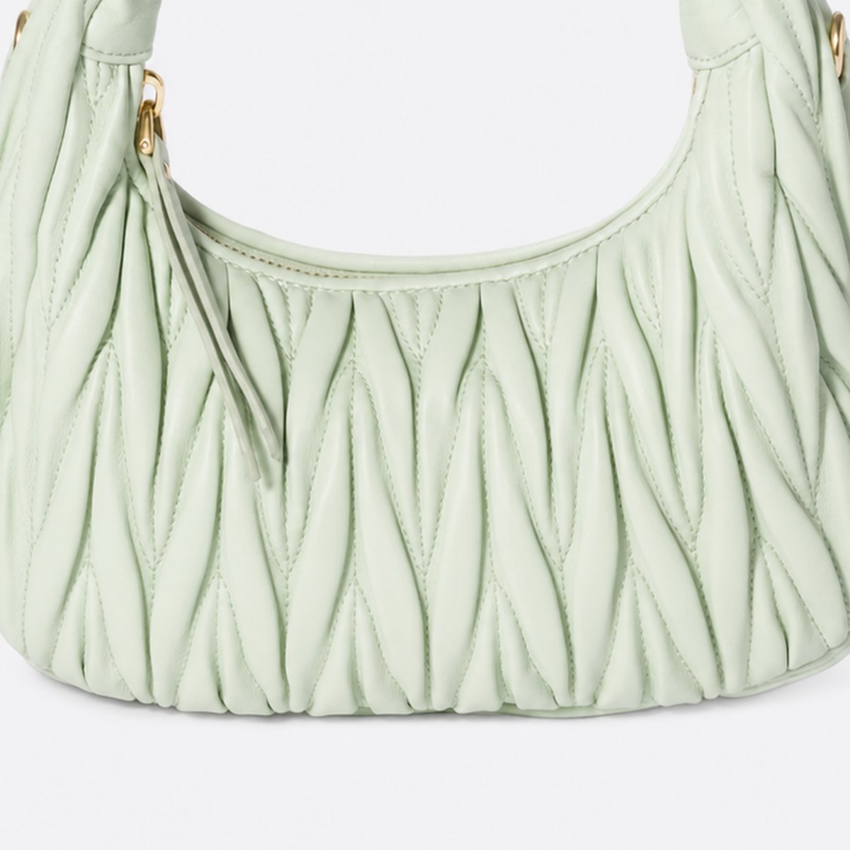 Aqua Quilted Leather Hobo Bag, photo 3