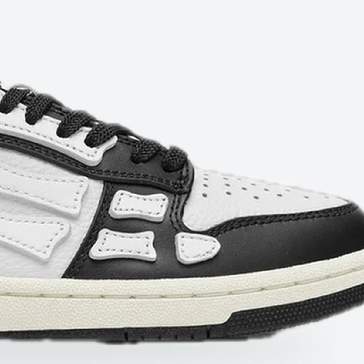 Black and White Leather Low-Top Sneakers, photo 3