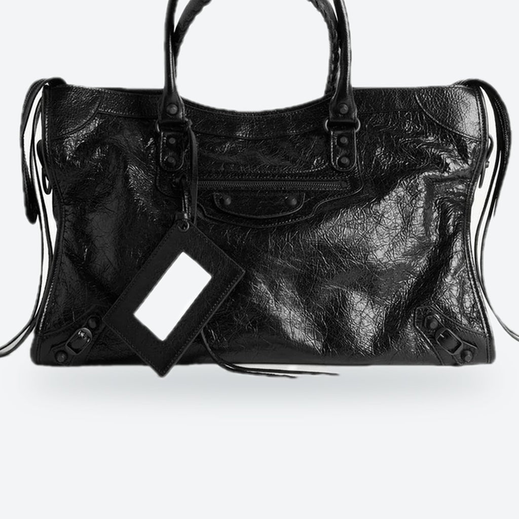Large Black Lambskin Tote, photo 3