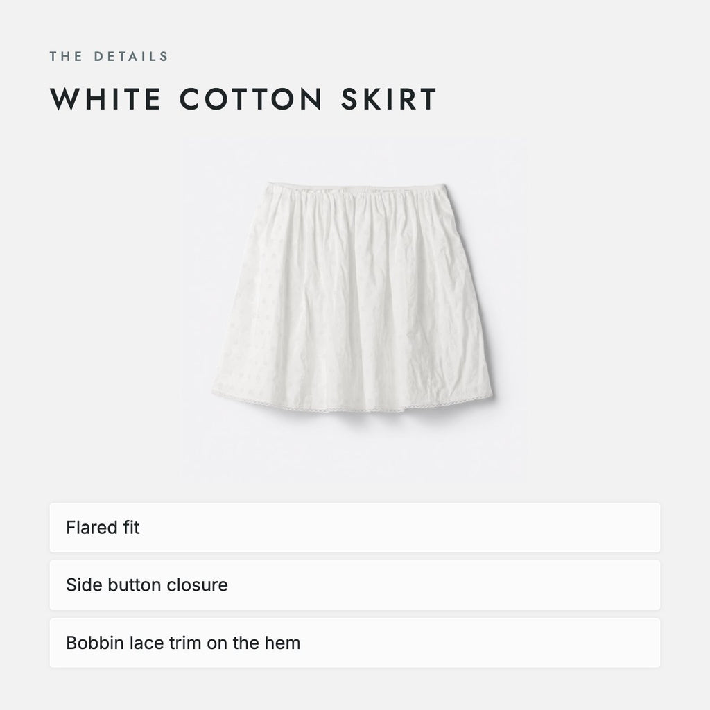 White Cotton Skirt, photo 4