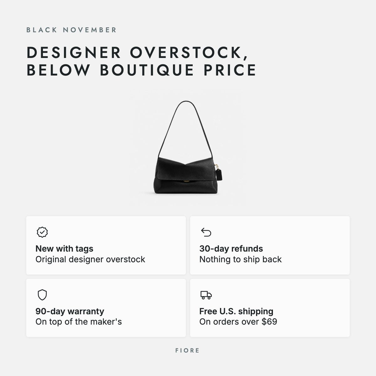 Black Grain Leather Shoulder Bag, photo 5
