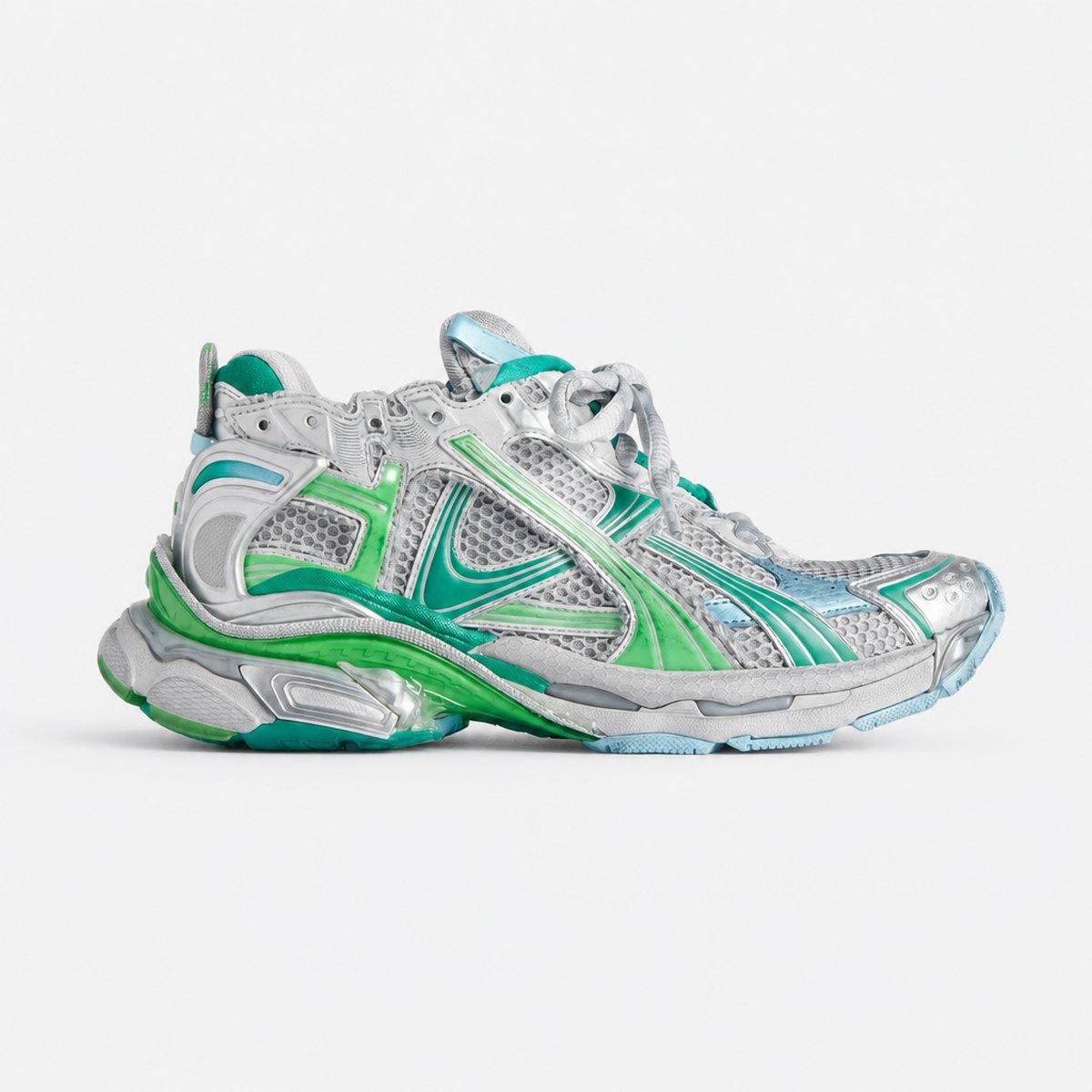 Grey, Green and Blue Layered Sneakers, photo 1