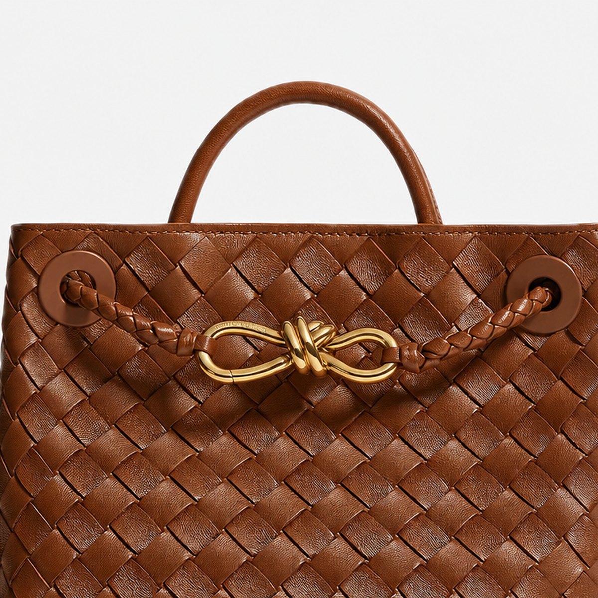 Tan Woven Leather Top-Handle Bag, photo 2